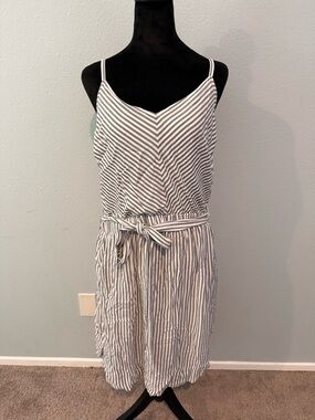 Striped blue and white dress